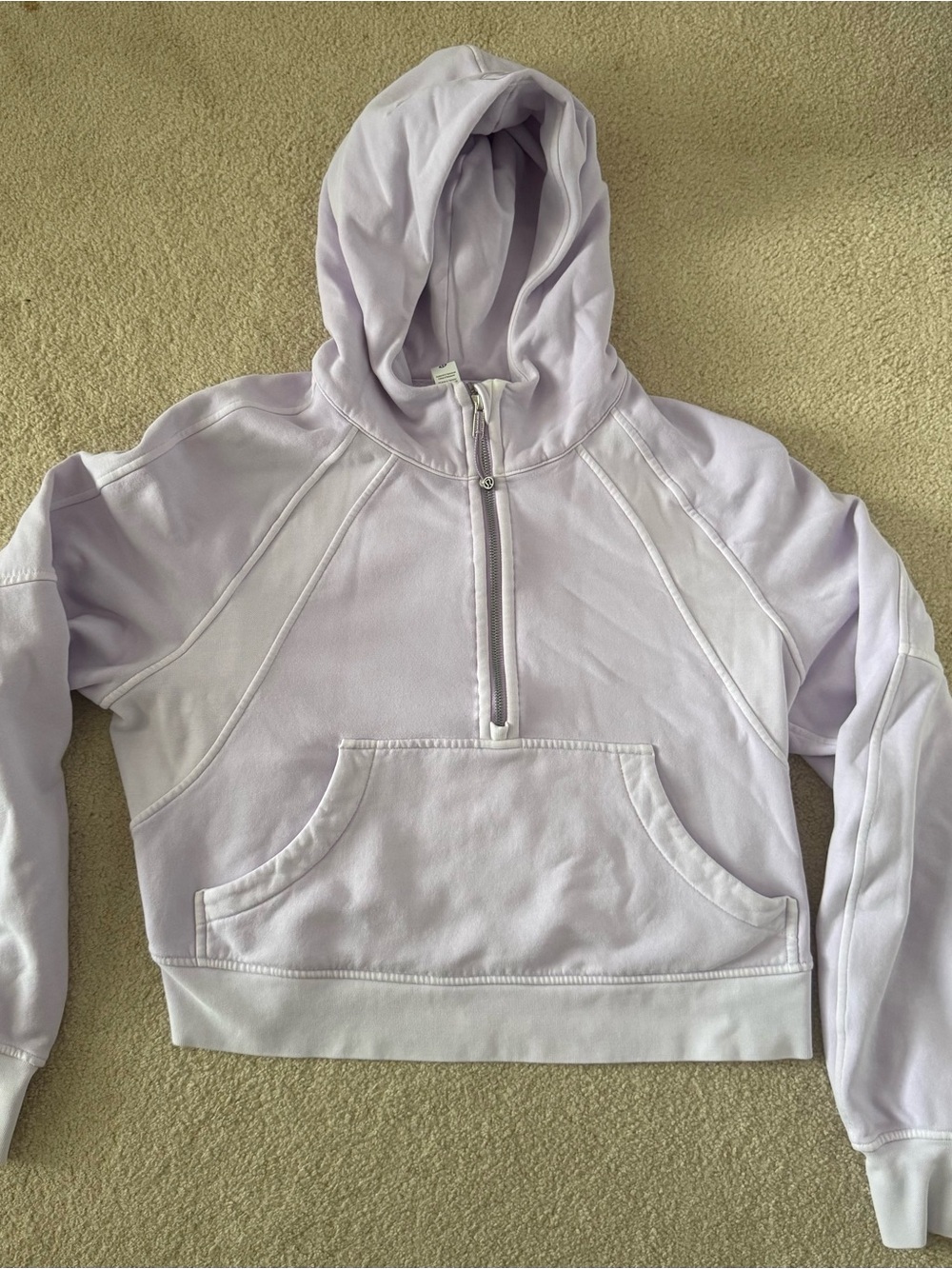 lululemon athletica Lavender Scuba Cropped Half-Zip Hoodie M/L - Msmnts in Pics